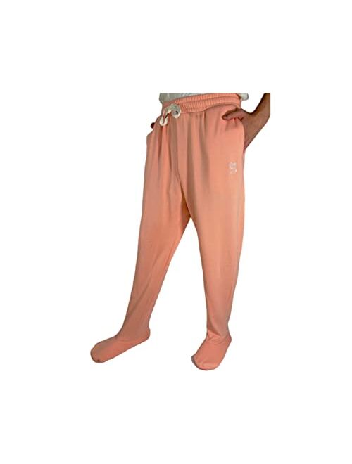 Cozy Toes - Adult Footed Sweatpants with Sherpa Fleece Lined Feet, Extremely Soft and Warm Footing