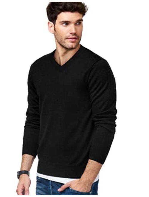 COOFANDY Men's Fashion V Neck Sweater Knit Slim Fit Long Sleeve Sweater Pullover