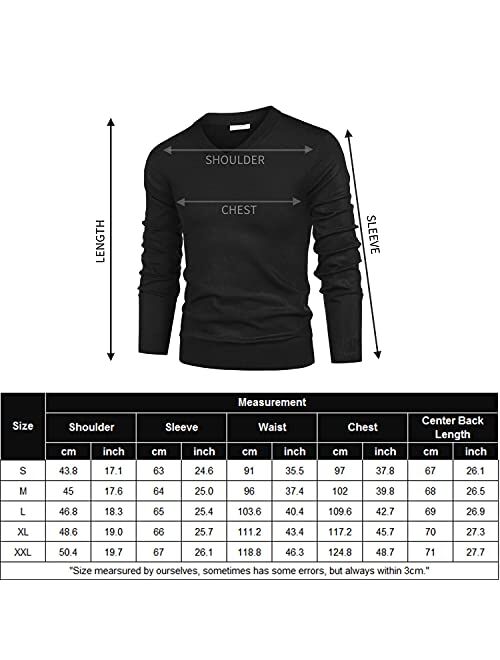 COOFANDY Men's Fashion V Neck Sweater Knit Slim Fit Long Sleeve Sweater Pullover