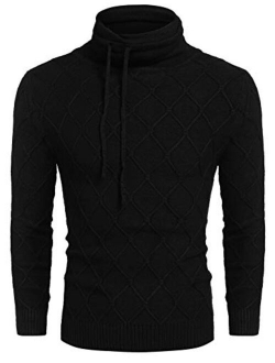 Men's Knitted Turtleneck Sweater Casual Thermal Long Sleeve Pullover