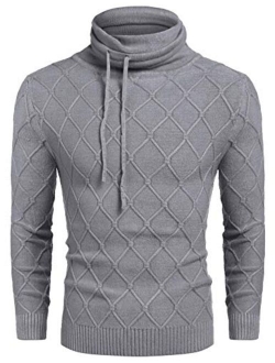 Men's Knitted Turtleneck Sweater Casual Thermal Long Sleeve Pullover