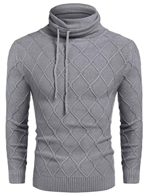 COOFANDY Men's Knitted Turtleneck Sweater Casual Thermal Long Sleeve Pullover