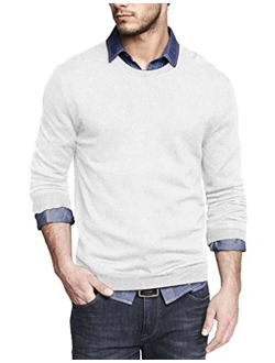 Men Knit Dress Sweater Slim Fit Crew Neck Long Sleeve Pullover Sweater