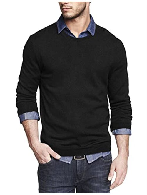 COOFANDY Men Knit Dress Sweater Slim Fit Crew Neck Long Sleeve Pullover Sweater