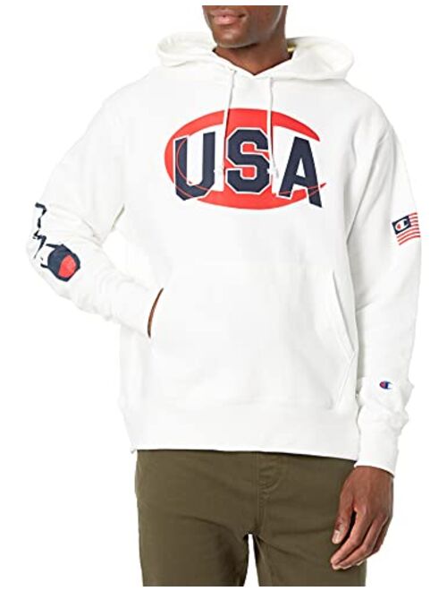 Champion Men's Exclusive Reverse Weave Hoodie, USA Collection