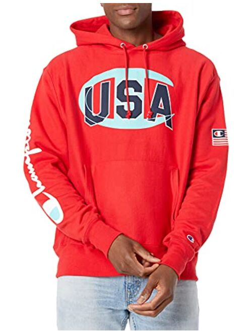 Champion Men's Exclusive Reverse Weave Hoodie, USA Collection