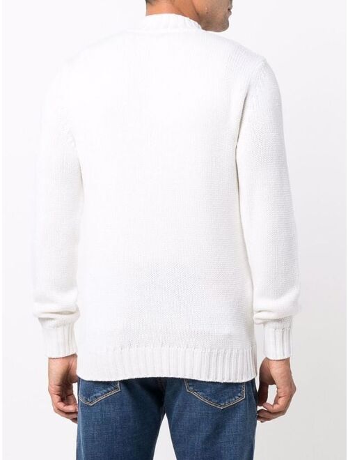 Cable Knit Panel Jumper High Neck Long Sleeve Pullover Sweater