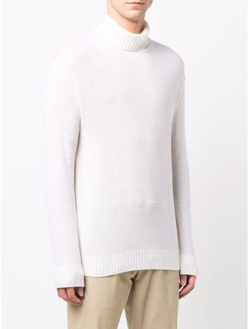 Knitted Roll Neck Jumper Long Sleeve Solid Pullover Sweater