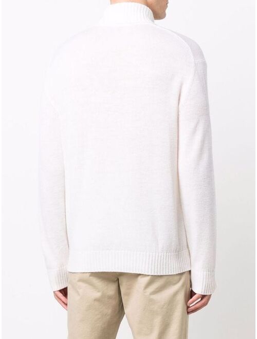 Knitted Roll Neck Jumper Long Sleeve Solid Pullover Sweater