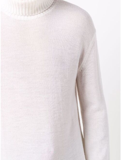 Knitted Roll Neck Jumper Long Sleeve Solid Pullover Sweater