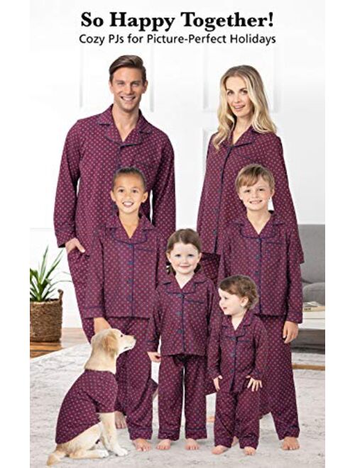 PajamaGram Matching Pajamas for Family - Button-Up Matching Family Pajamas, Red