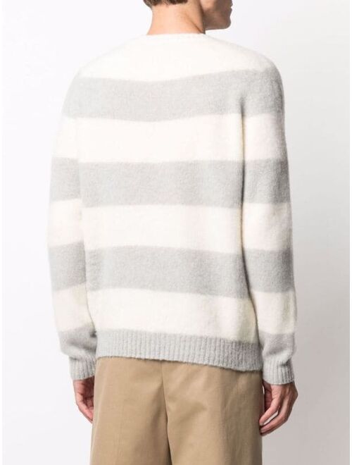 Colorblock Wool Cashmere Jumper Crew Neck Winter Pullover Sweater