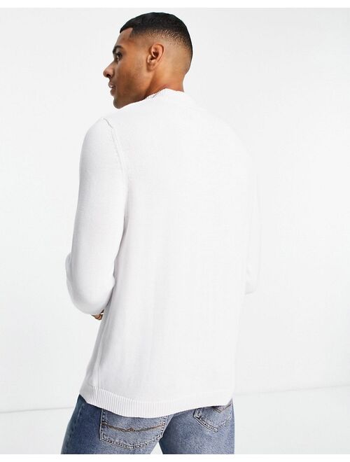 Asos Design midweight cotton turtle neck sweater in white