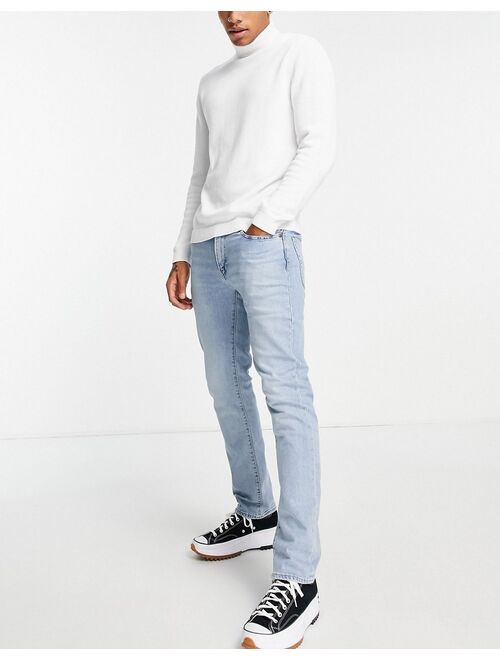 Asos Design midweight cotton roll neck sweater in white