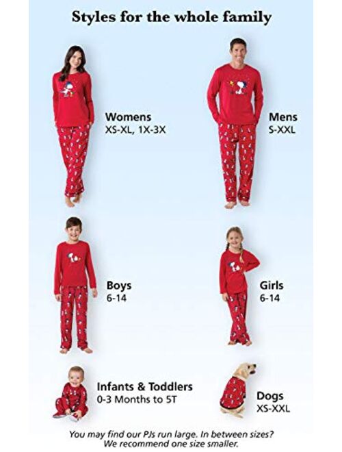 PajamaGram Family Pajamas Matching Sets - Snoopy Pajamas, Red