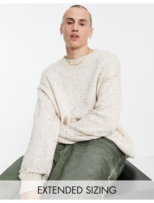 Asos Design oversized neppy yarn sweater in oatmeal