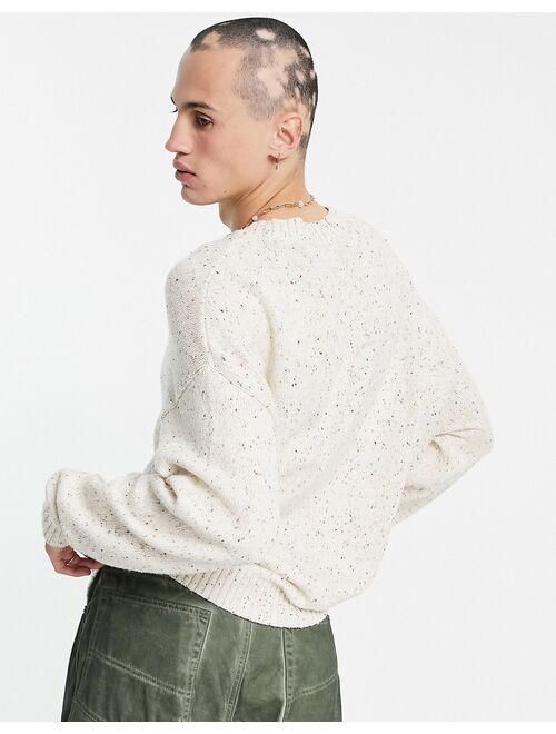 Asos Design oversized neppy yarn sweater in oatmeal