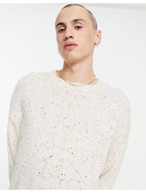 Asos Design oversized neppy yarn sweater in oatmeal