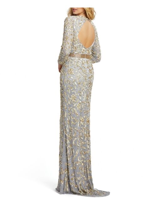 MAC DUGGAL Allover Sequin Gown