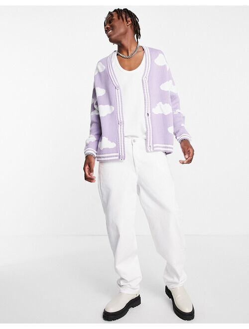 Asos Design knitted cloud cardigan in lilac