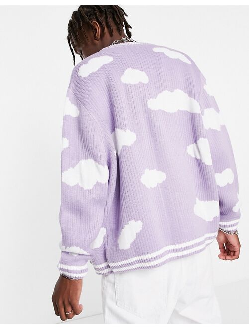 Asos Design knitted cloud cardigan in lilac