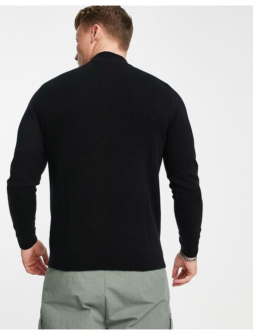 Asos Design lambswool turtleneck sweater in black