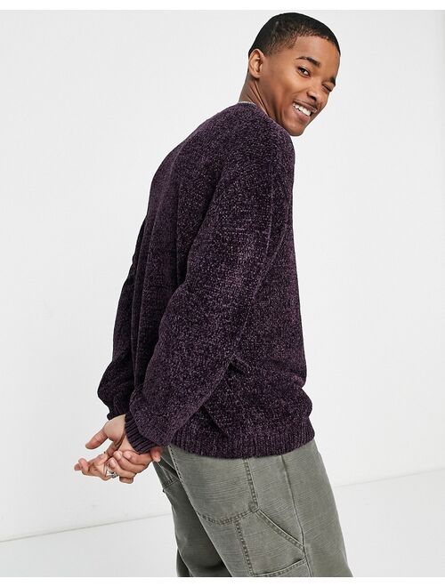 Asos Design knit chenille sweater in purple