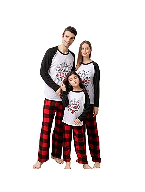 Matching Christmas Pajamas for Family, Holiday PJs for Women/Men/Kids/Couples, Vacation Cute Printed Loungewear Sleepwear