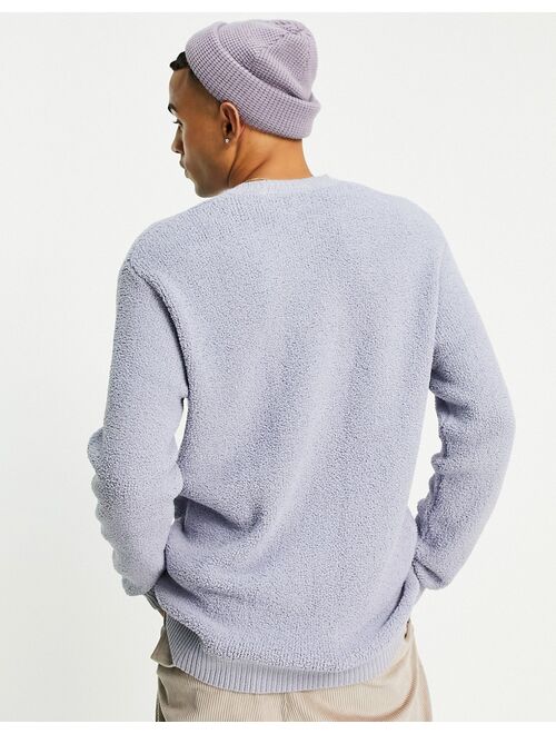 Asos Design oversized plush yarn sweater in lilac