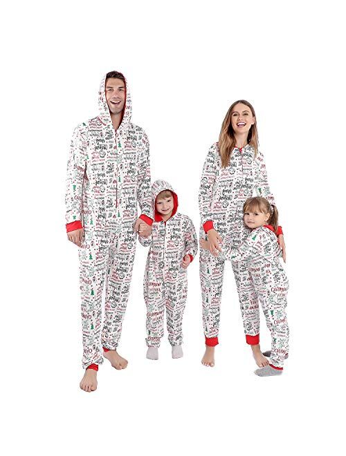 Matching Christmas Onesies Pajamas for Family, Holiday PJs for Women/Men/Kids/Couples/Adult, Vacation Cute Printed Loungewear