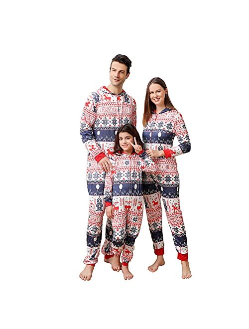 Matching Christmas Onesies Pajamas for Family, Holiday PJs for Women/Men/Kids/Couples/Adult, Vacation Cute Printed Loungewear