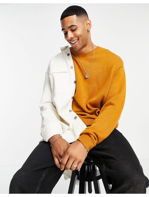 Asos Design oversized lambswool sweater in mustard