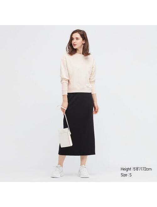 Uniqlo WOMEN CREW NECK CROPPED LONG-SLEEVE SWEATSHIRT