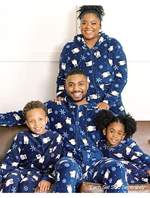 SleepytimePJs Family Matching Fleece Hooded Footed Onesie Pajamas