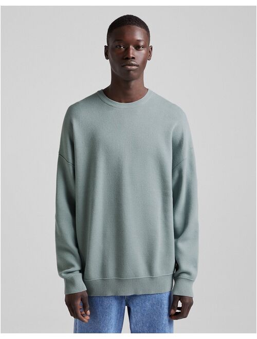 Bershka oversized crew neck in khaki