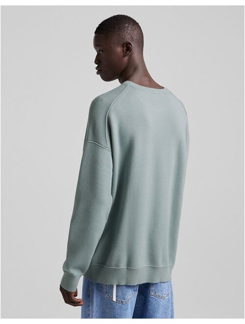 Bershka oversized crew neck in khaki