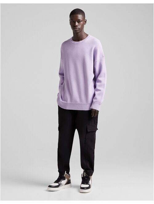 Bershka oversized crew neck in lilac