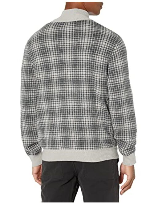 Nautica Men's Sustainably Crafted Plaid Quarter-Zip Sweater