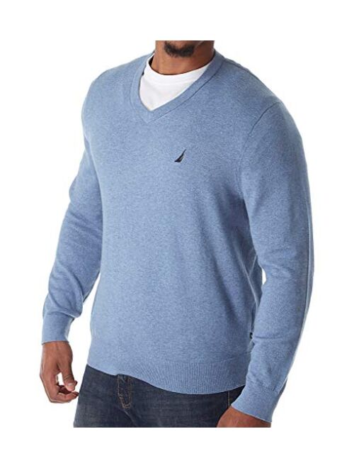 Nautica Men's Long Sleeve Solid Classic V-Neck Sweater