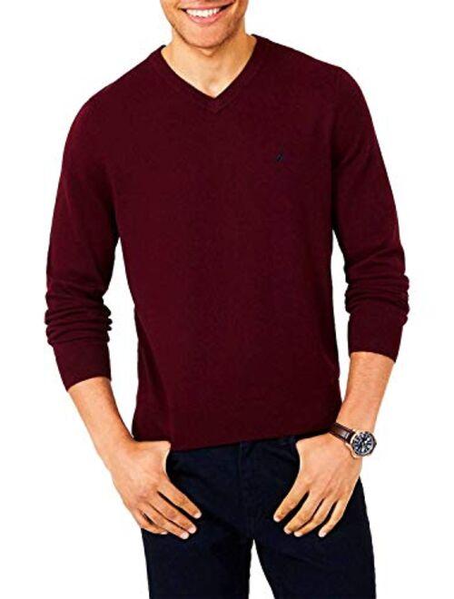 Nautica Men's Long Sleeve Solid Classic V-Neck Sweater