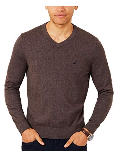 Nautica Men's Long Sleeve Solid Classic V-Neck Sweater