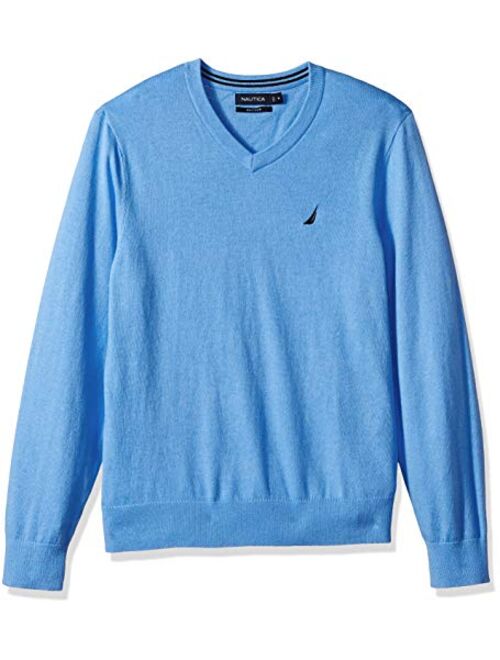 Nautica Men's Long Sleeve Solid Classic V-Neck Sweater