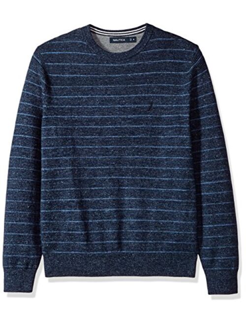 Nautica Long Sleeve Striped Crew Neck Sweater