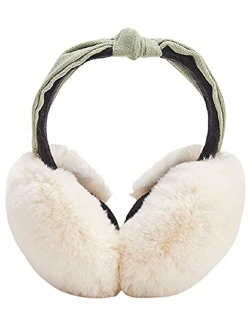 Caistre Ear Muffs Warm Furry Earmuffs Ear Warmers for Women Girls, Winter Faux Fur Ear Covers for Outdoor Use