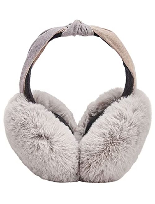 Caistre Ear Muffs Warm Furry Earmuffs Ear Warmers for Women Girls, Winter Faux Fur Ear Covers for Outdoor Use