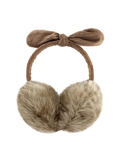 Women Winter Earmuffs Girl Ski Adjustable Ear Covers for Kid Cute Bow Ear Warmer Outdoor Earmuff Fleece Lining