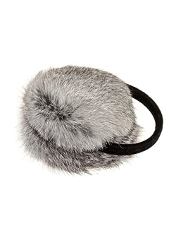 Surell Long Hair Rabbit Fur Earmuff with Velvet Band Winter Ear Warmer