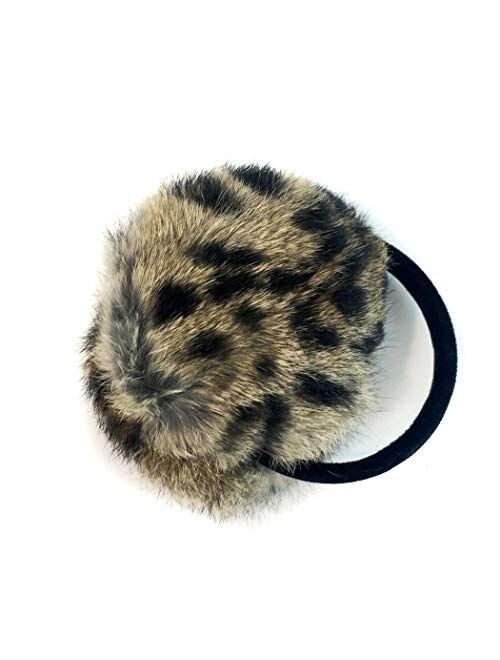 Surell Long Hair Rabbit Fur Earmuff with Velvet Band Winter Ear Warmer