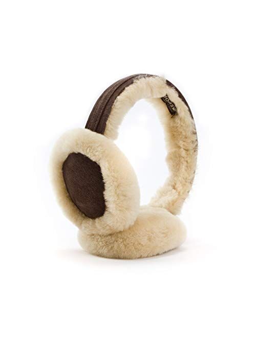 IKEPOD Classic Australian sheepskin Earmuff Ear Warmer - Unisex Warm Thermal Earwarmer