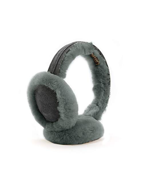 IKEPOD Classic Australian sheepskin Earmuff Ear Warmer - Unisex Warm Thermal Earwarmer